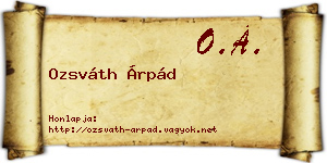 Ozsváth Árpád névjegykártya